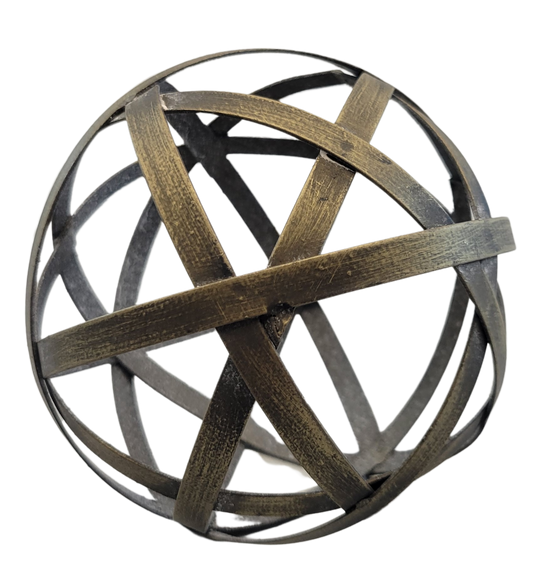 brass colored metal woven sphere