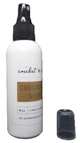 Cricket & Clover Linen and PotPourri Room Spray – Chocolatier Shoppe | 4 oz Bottle | Gourmet Blend of Vanilla, Hazelnut, Chocolate & Praline