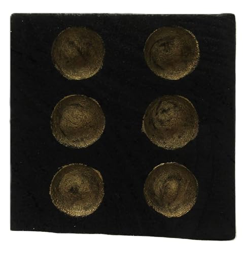 PD Home and Garden Decorative Black Wood Die with Gold Dots – 4 Inch Cube – Elegant Home Décor Accent Piece