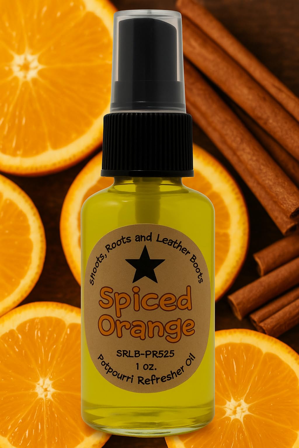 Shoots, Roots & Leather Boots Spiced Orange Potpourri Refresher Spray – 1 oz Pump Bottle