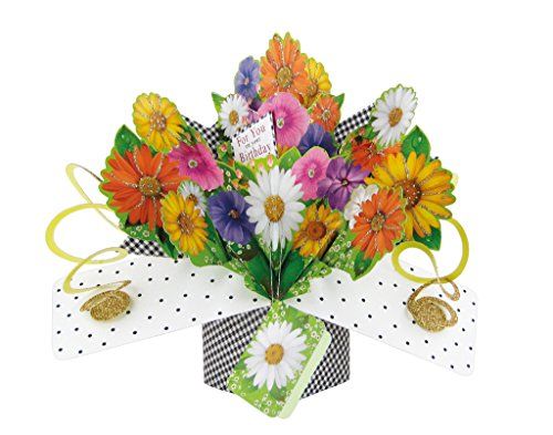 Birthday Flowers Pop-Up Greeting Card Original Second Nature 3D Pop Up Cards - anything4home