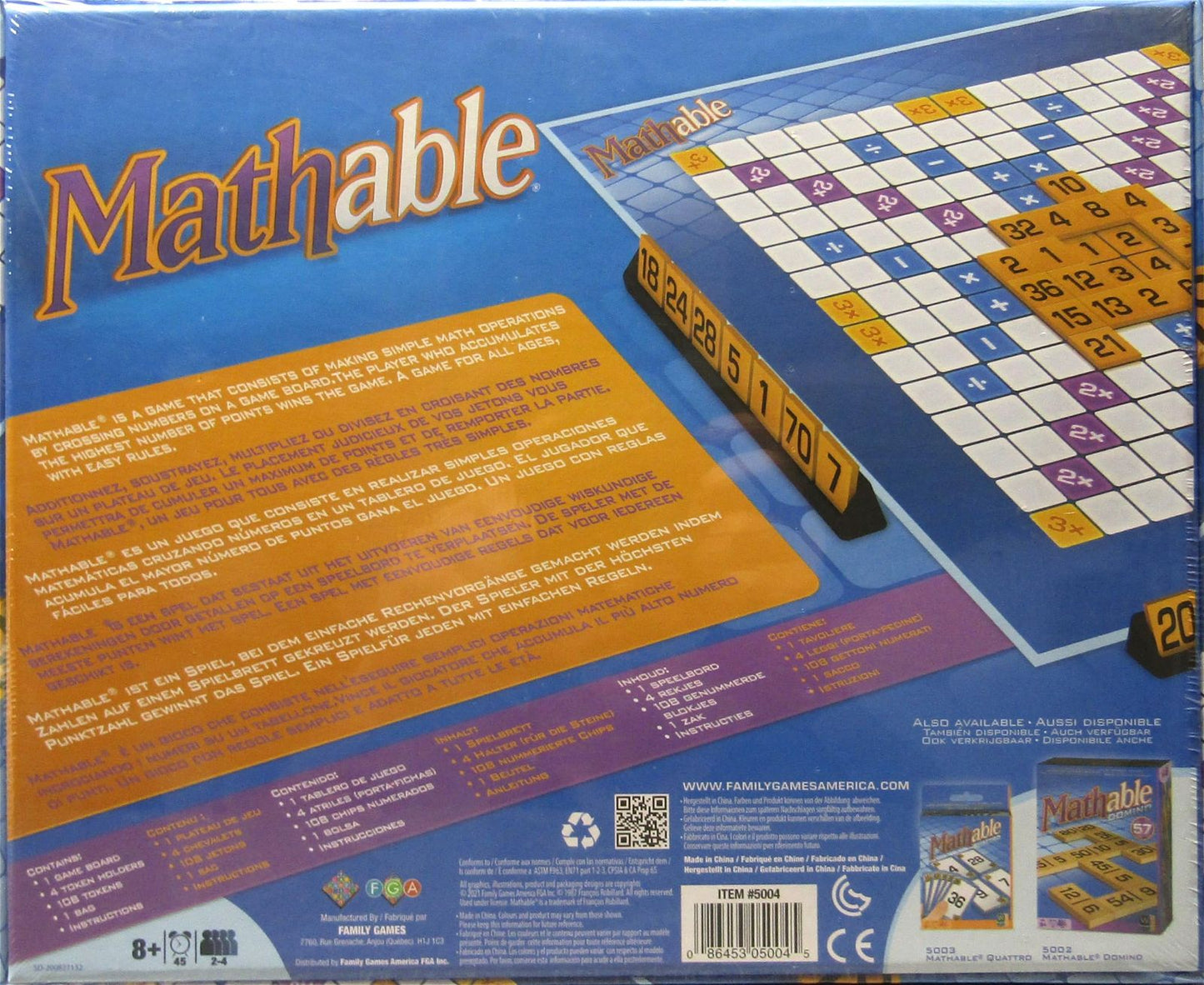 Family Games America Mathable Math Game for Kids, Tile Set, Teach Counting and Calculation Skills - anything4home