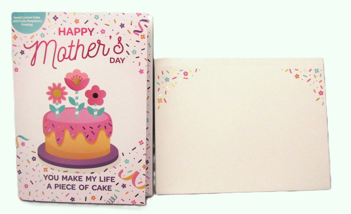 Happy Mothers Days Instacake Card Sweet Lemon Cake with Fruity Raspberry Frosting