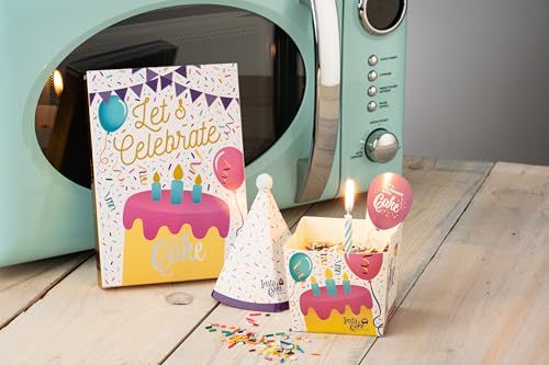 InstaCake Cards Let's Celebrate with Cake Card includes Single Serve Double Chocolate Mug Cake Mix - anything4home