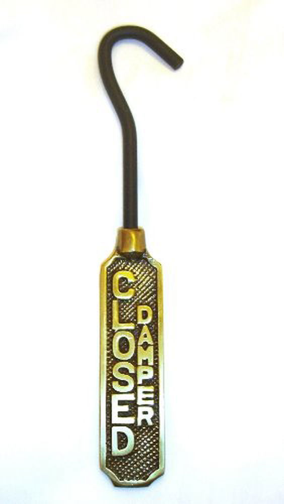 Metal Fireplace Damper Pull with Solid Brass Handle - anything4home