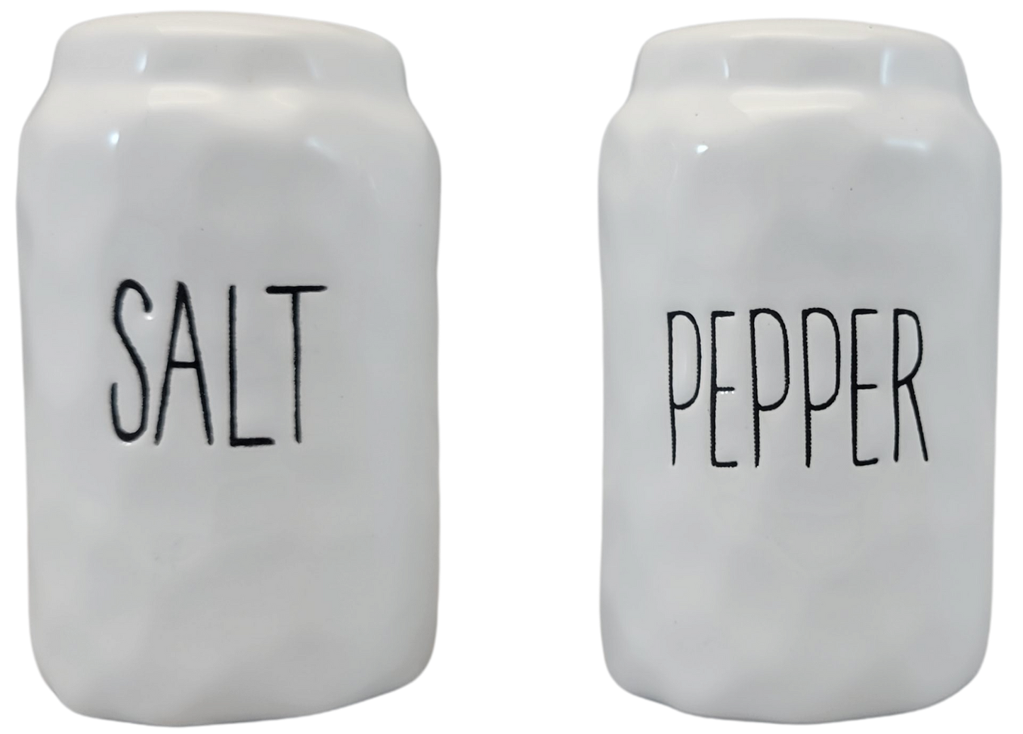 PD Home & Garden Ceramic Salt and Pepper Shaker Set Rustic Farmhouse Vintage Kitchen and Table Decor White - anything4home