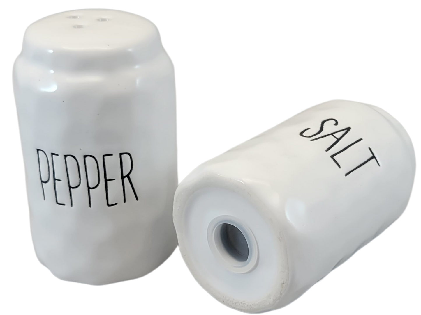 PD Home & Garden Ceramic Salt and Pepper Shaker Set Rustic Farmhouse Vintage Kitchen and Table Decor White - anything4home