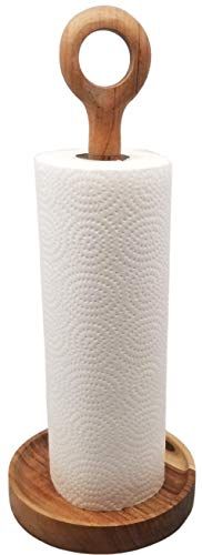 PD Home & Garden Paper Towel Holder Acacia Wood Rustic Farmhouse Modern Kitchen Decor - anything4home