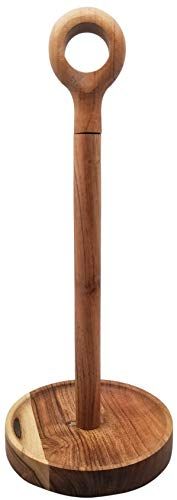 PD Home & Garden Paper Towel Holder Acacia Wood Rustic Farmhouse Modern Kitchen Decor - anything4home