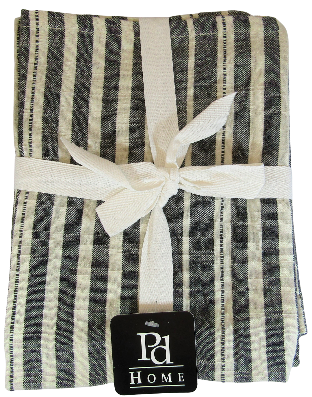 PD Home & Garden Set of Two Grey Stripe Kitchen Farmhouse Cotton Dish Towels - anything4home