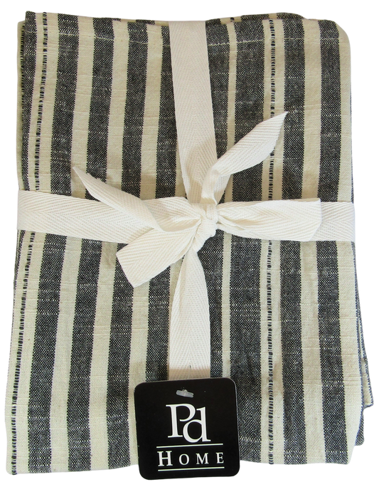 PD Home & Garden Set of Two Grey Stripe Kitchen Farmhouse Cotton Dish Towels - anything4home