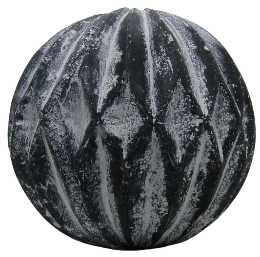 PD Home & Garden White Accented Diamond Concrete Farmhouse Garden Sphere Rustic Distressed 4 inch Diameter - anything4home