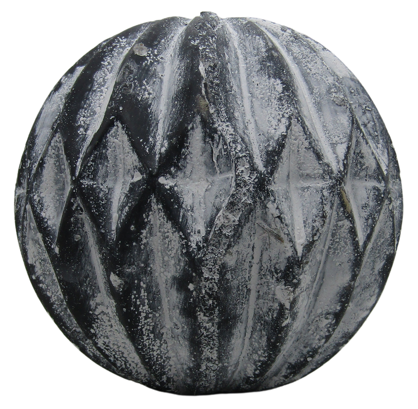 PD Home & Garden White Accented Diamond Concrete Farmhouse Garden Sphere Rustic Distressed 4 inch Diameter - anything4home