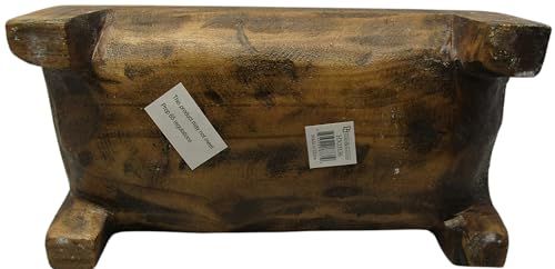 PD Home & Garden Wood Carved Stand Bowl for Potpourri, Rustic Woodland Decor Display 12 X 6 X 3.5 inches - anything4home