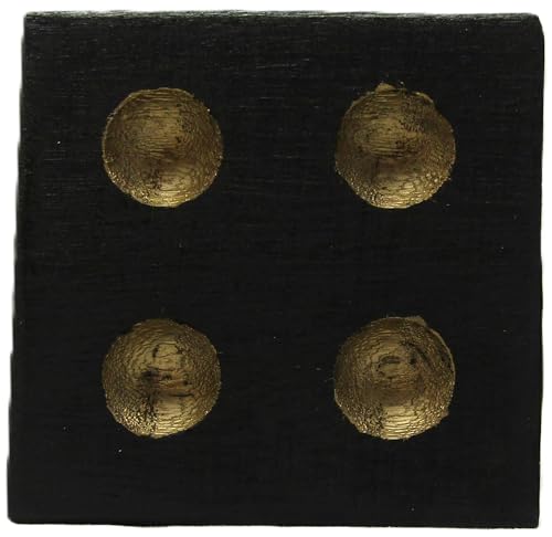 PD Home and Garden Decorative Black Wood Die with Gold Dots 4 Inch Cube Elegant Home Decor Accent Piece - anything4home