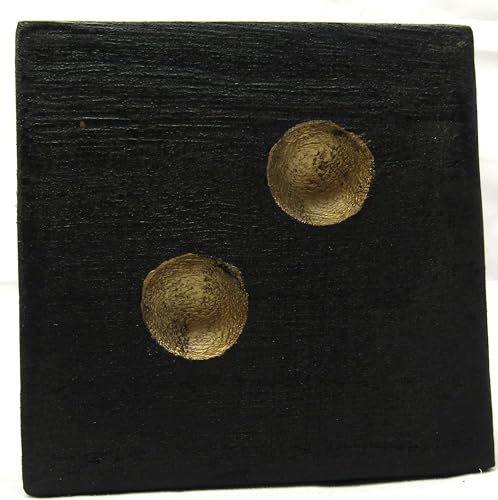 PD Home and Garden Decorative Black Wood Die with Gold Dots 4 Inch Cube Elegant Home Decor Accent Piece - anything4home