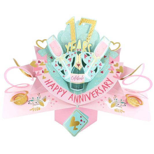 17 Years Happy 17th Anniversary Pop-Up Greeting Card