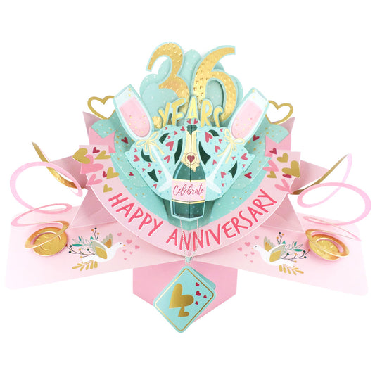 36 Years Happy 36th Anniversary Pop-Up Greeting Card