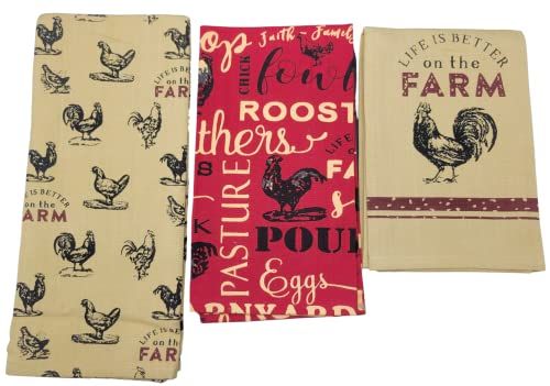 Your Heart's Delight Farm Life-Tea Towels Assortment Set of 3 - anything4home