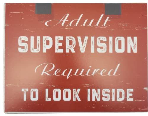 Poor Boy Woodworks it's all shits and giggles sign with adult supervision required text home decor