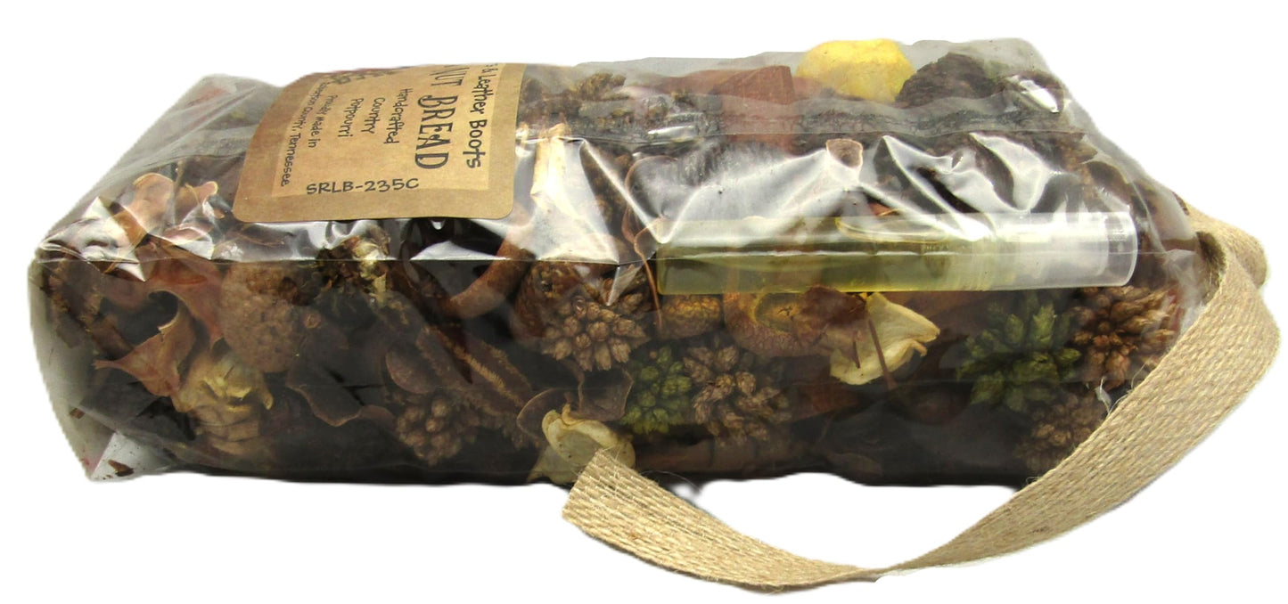 Shoots Roots and Leather Boots banana nut bread potpourri in a clear bag with handle home fragrance decor