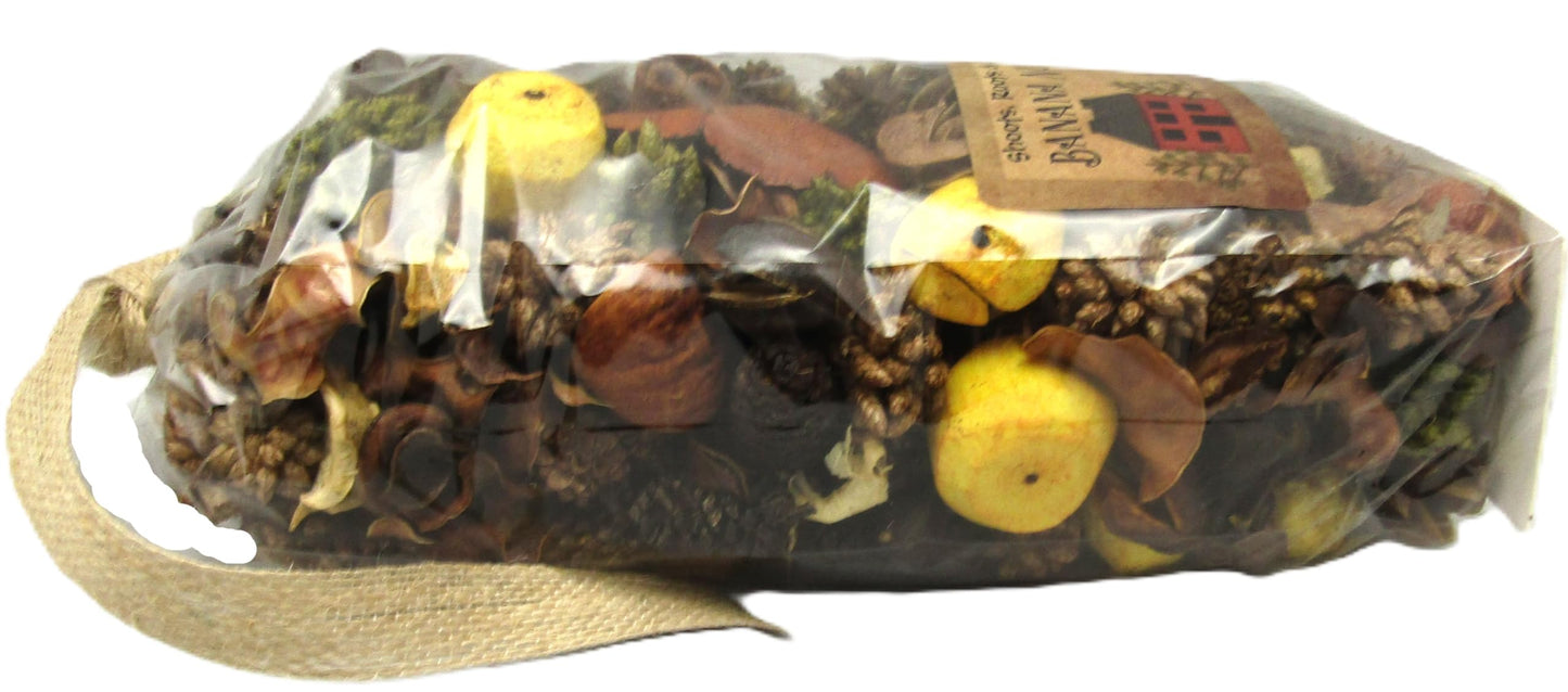 Shoots Roots Leather Boots banana nut bread potpourri with dried natural elements in clear bag
