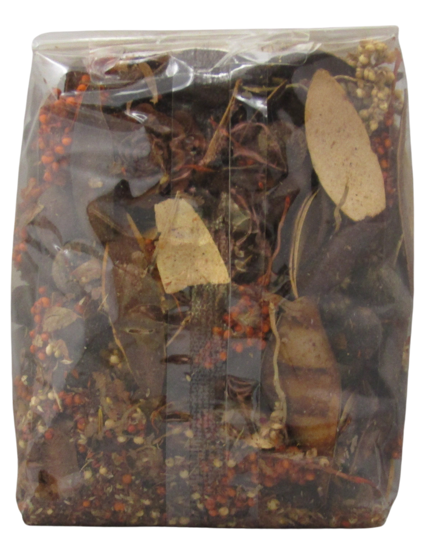 Old Candle Barn cedarwood potpourri bowl filler with natural dried botanicals in a clear plastic bag