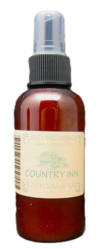 Just Browsing Country Inn home fragrance spray in amber bottle with spray nozzle for room freshening