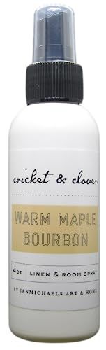 Cricket & Clover Warm Maple Bourbon fragrance for home linen and room spray bottle 4 oz