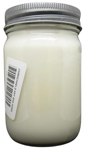 Cricket and Clover warm maple bourbon soy candle in clear mason jar with silver lid and white wax