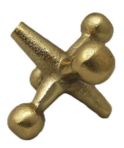 Gold jack decor accent with textured metallic finish for stylish home decoration