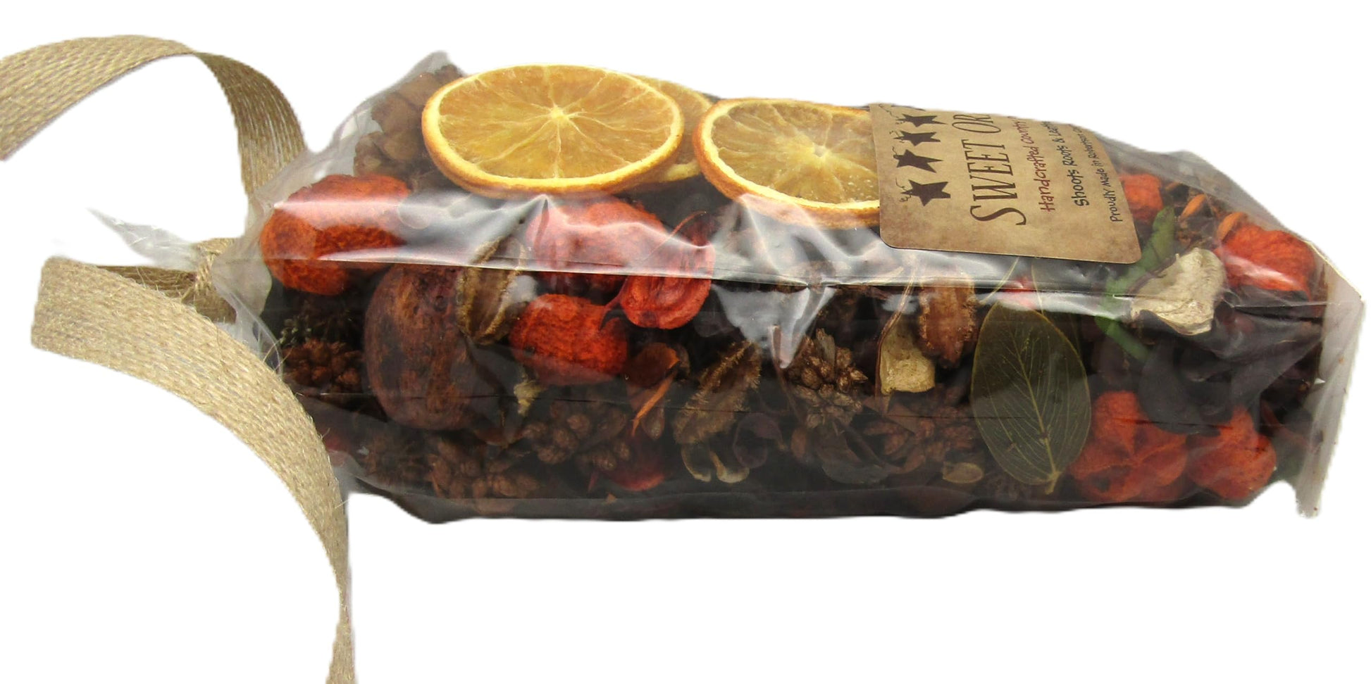 Shoots Roots Leather Boots handcrafted Sweet Orange potpourri with dried orange slices and natural botanicals