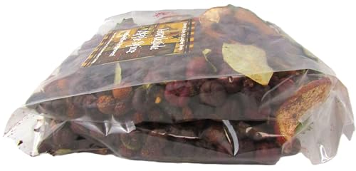 Clear plastic bag of Apple Spice Potpourri with dried apple slices, berries and spice pods for home decor