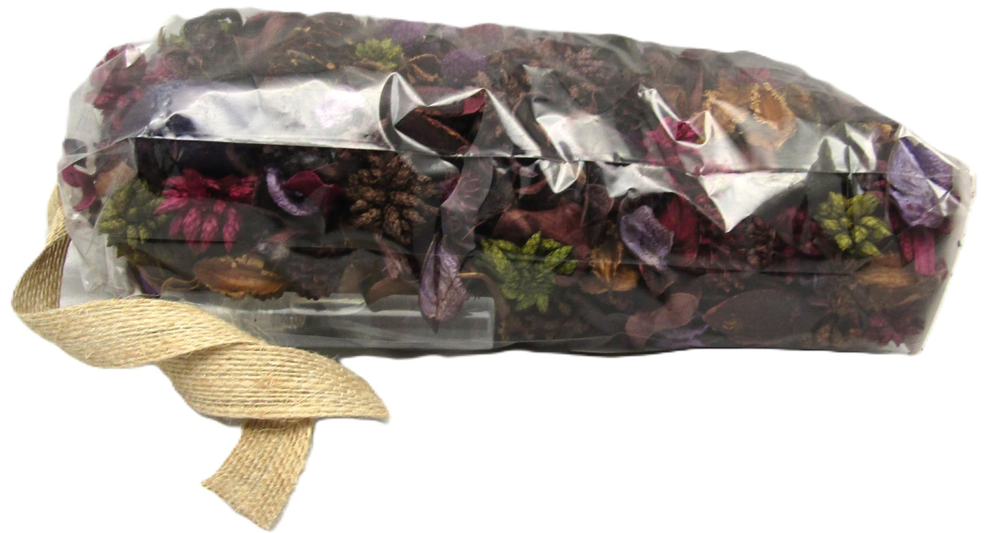 Shoots Roots and Leather Boots Bowl Filler Potpourri in clear packaging with natural dried flowers and decorative elements