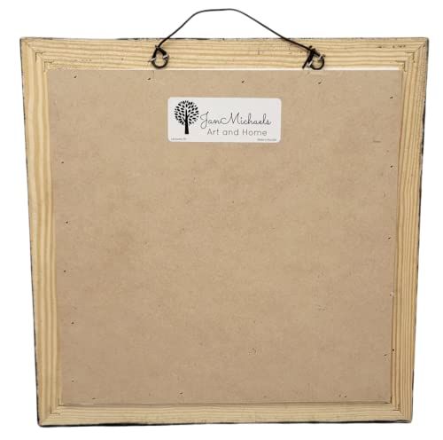 Back view of Jan Michaels Art & Home framed funny bathroom wall art with hanging wire