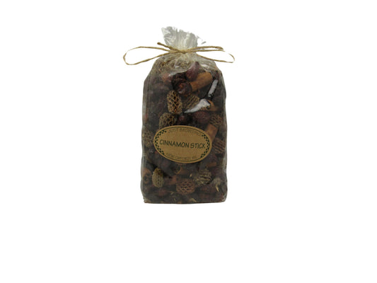 Just Browsing cinnamon stick potpourri bag with natural dried spices in a clear mesh sack