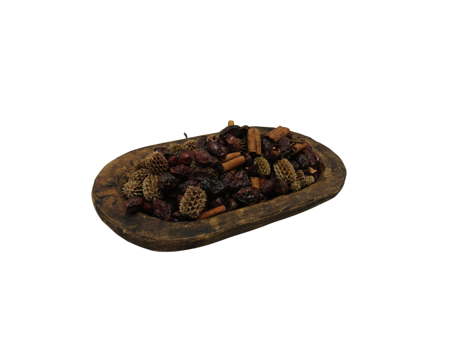 Just Browsing cinnamon stick potpourri bag in a rustic wooden bowl for home fragrance