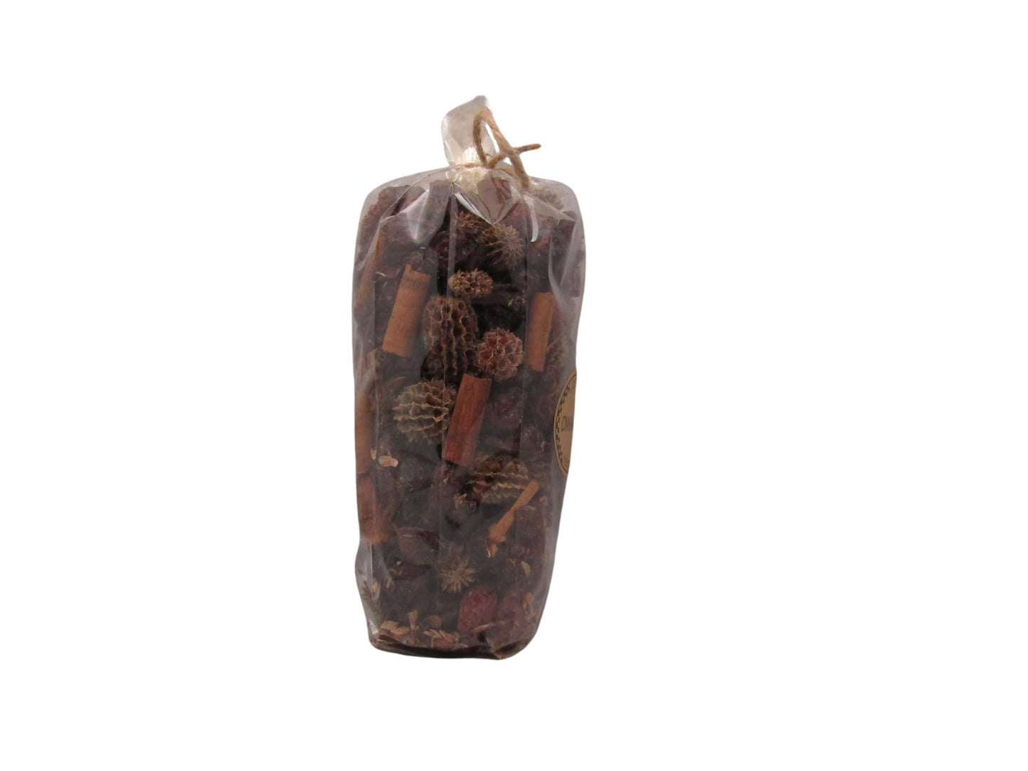 Just Browsing cinnamon stick potpourri bag with natural dried spices in sheer fabric bag