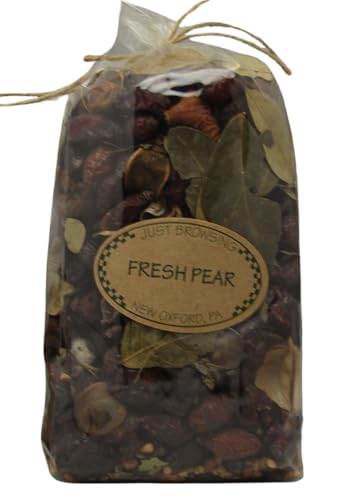 Just Browsing fresh pear scent potpourri bag with natural dried leaves and spices in clear packaging
