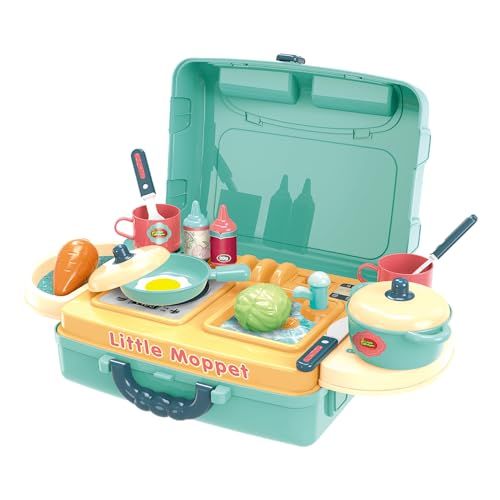 Family Games America kids carrycase play set with toy kitchen stove pots pans and food accessories