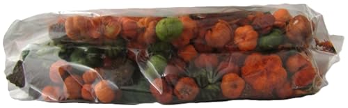 Bag of handmade potpourri rustic blend with small dried orange and green pumpkin gourds for fall decor