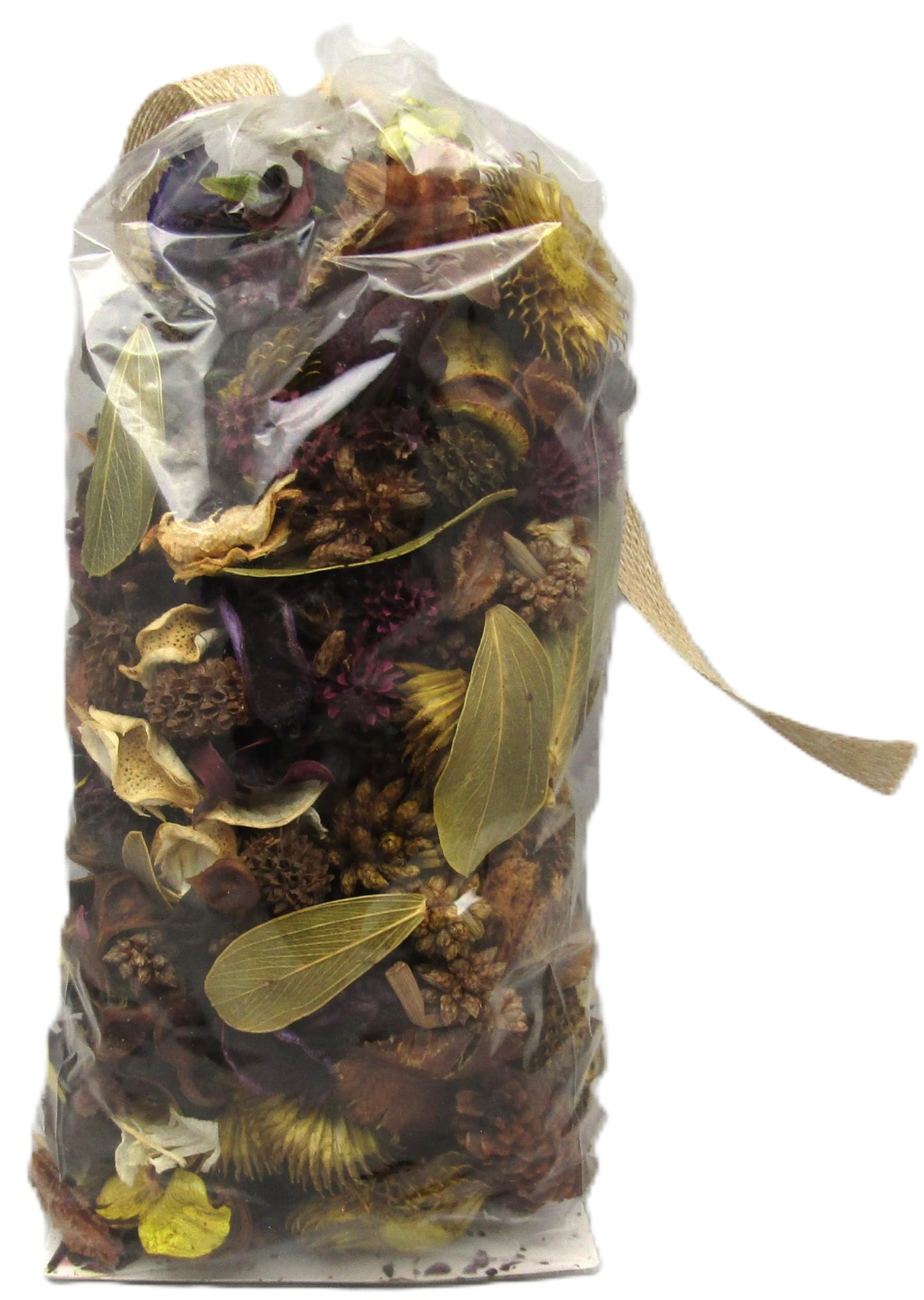 Shoots Roots and Leather Boots lemon lavender potpourri in clear plastic bag with dried flowers and leaves