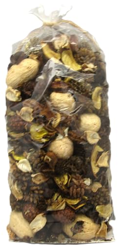 Lemon pound cake potpourri mix in clear plastic bag with dried natural botanicals by Shoots Roots and Leather Boots
