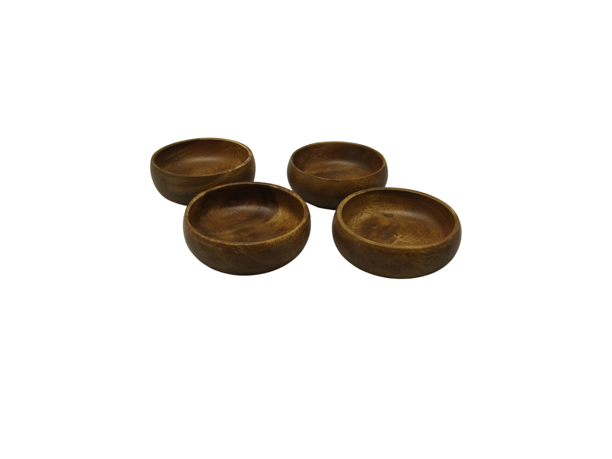 Set of four natural acacia wooden bowls with smooth finish for kitchen use by Home Essentials