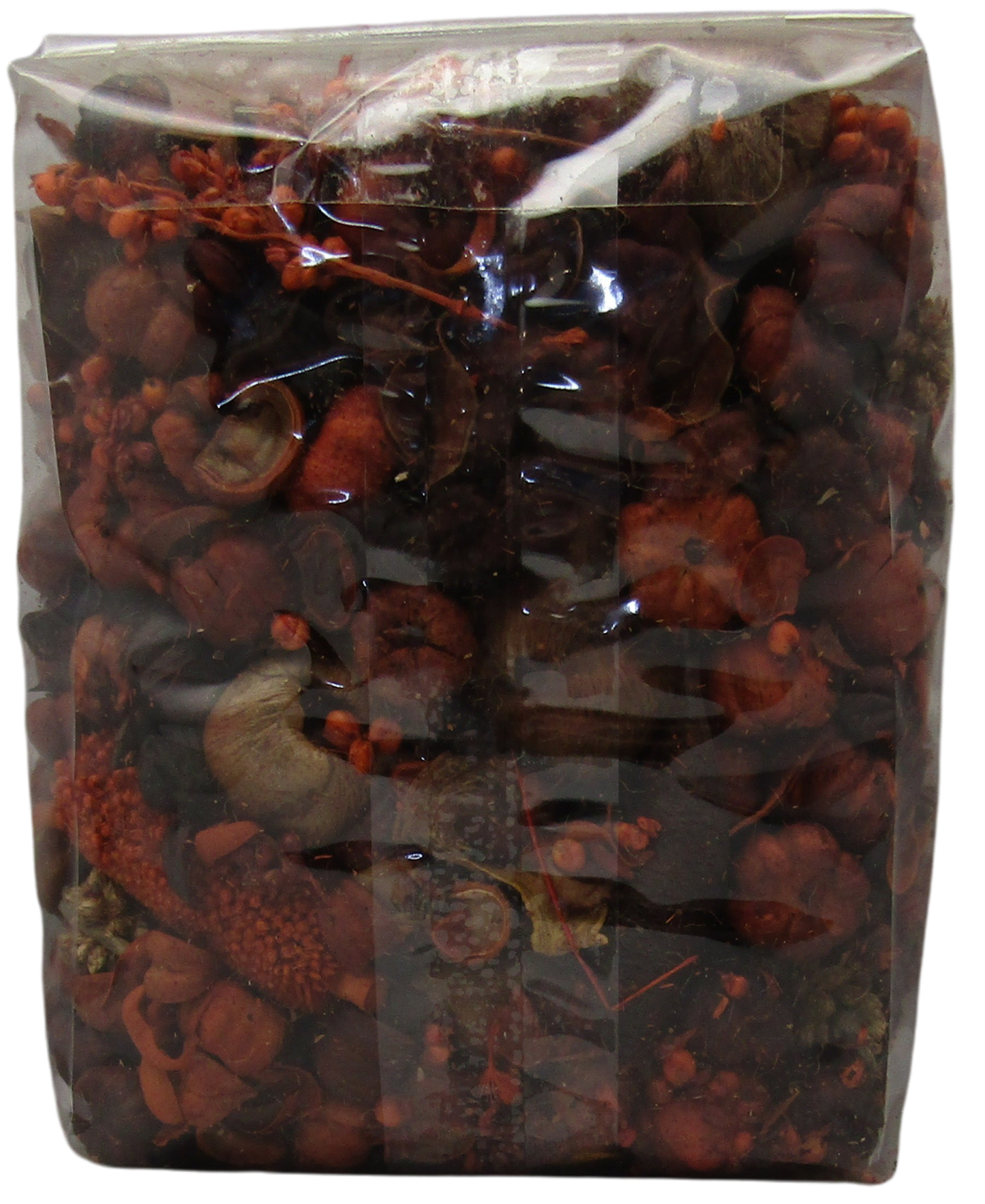 Old Candle Barn pumpkin spice potpourri bag filled with dried autumn leaves and spices