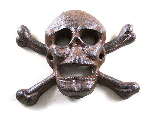 Moby Dick Specialties cast iron skull and crossbones pirate theme kitchen accessories bottle opener