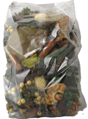 Spiced Pine Potpourri clear plastic bag of dried pine cones cinnamon sticks leaves pods and decorative berries