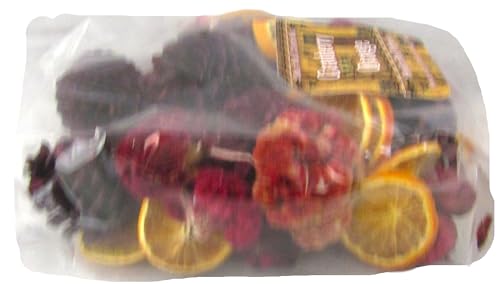 Cranberry Orange Potpourri bag with dried orange slices cranberries and rosebuds for home fragrance and decor