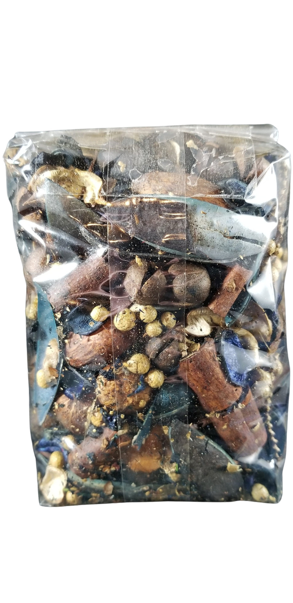 Old Candle Barn bag of potpourri with mixed dried botanicals and spices in clear packaging