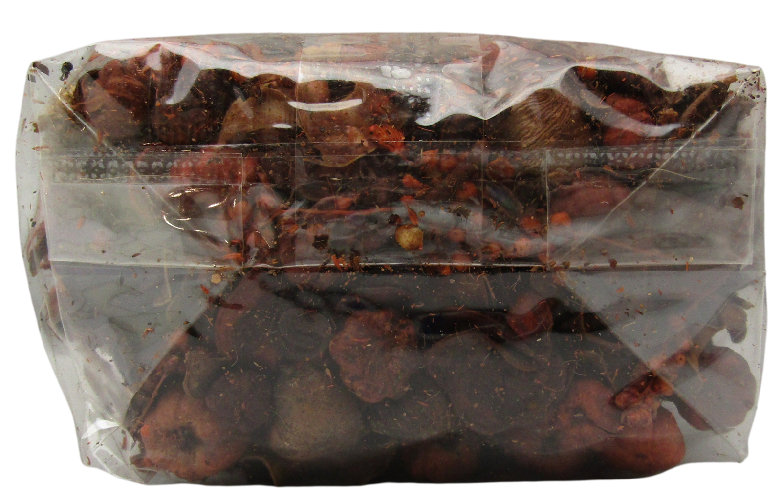 Old Candle Barn pumpkin spice potpourri in clear plastic bag of mixed dried botanicals and spices